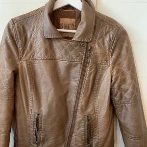 BB Dakota Vegan Leather Cropped Moto Jacket